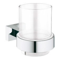 Стакан с держателем Grohe Essentials Cube Glass 40755001, хром