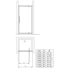 Дверь для душа Ideal Standard KUBO T7305EO ширина 90см