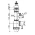 Сифон для мойки Alcaplast A441P с нержавеющей решеткой70 и подводкой