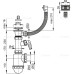 Сифон для мойки Alcaplast A444P с нержавеющей решеткой70 с переливом и подводкой