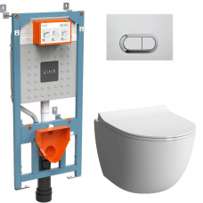 Унитаз с инсталляцией 4в1 VitrA Sento 7748B003-0075 700-1873 Slim lift