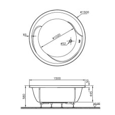 Ванна акриловая Vitra 150x150 HELICE 50550001000